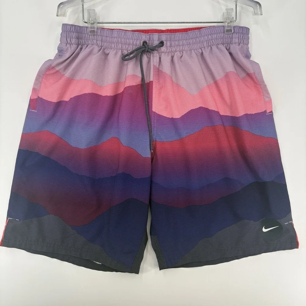 Rare Nike Landscape Vital 9 Volley Swim Shorts Sz XL Crimson